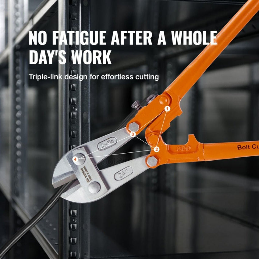 Wire cutters, 24 - inch locking pliers, double - material handles with soft rubber grips, chromium - molybdenum alloy steel blades, heavy - duty wire cutters for rods, bolts, wires, cables, rivets and chains - 7DAY'S