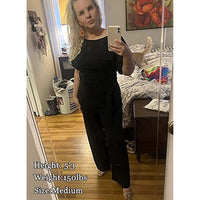 Women Casual Loose Short Sleeve Belted Wide Leg Pant Romper Jumpsuits - 7DAY'S