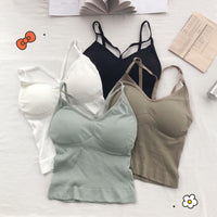 Women Cotton Underwear Push Up Bra Sexy Top Women Suspender Tank Up Fashion Solid Color Lingerie Female Soft Top Brassreie - 7DAY'S