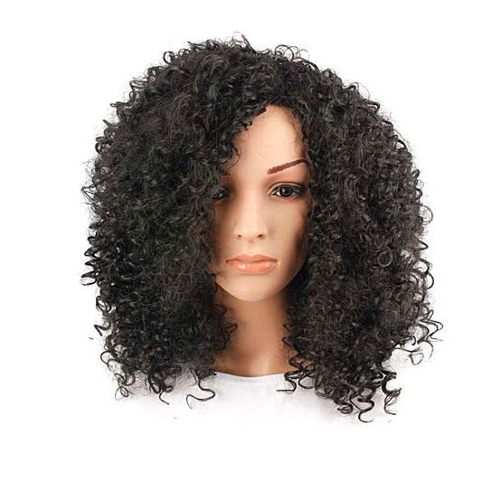 Women Fashion African Black Short Curly Wavy Hair Heat Resistant Wig Hairpiece - 7DAY'S