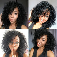 Women Fashion African Black Short Curly Wavy Hair Heat Resistant Wig Hairpiece - 7DAY'S