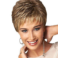 Women Fashion Short Haircut Shag Short Curly Ombre Wig with Cap Party Club - 7DAY'S