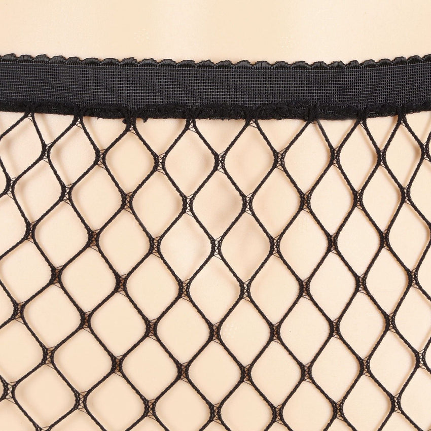 Women Fishnet Tights Sexy High Waist Fishnet Pantyhose Stretchy Mesh Hollow Out Tights Stockings - 7DAY'S