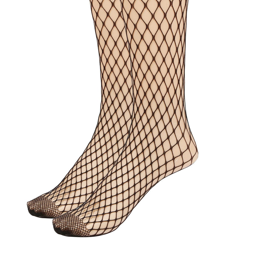 Women Fishnet Tights Sexy High Waist Fishnet Pantyhose Stretchy Mesh Hollow Out Tights Stockings - 7DAY'S