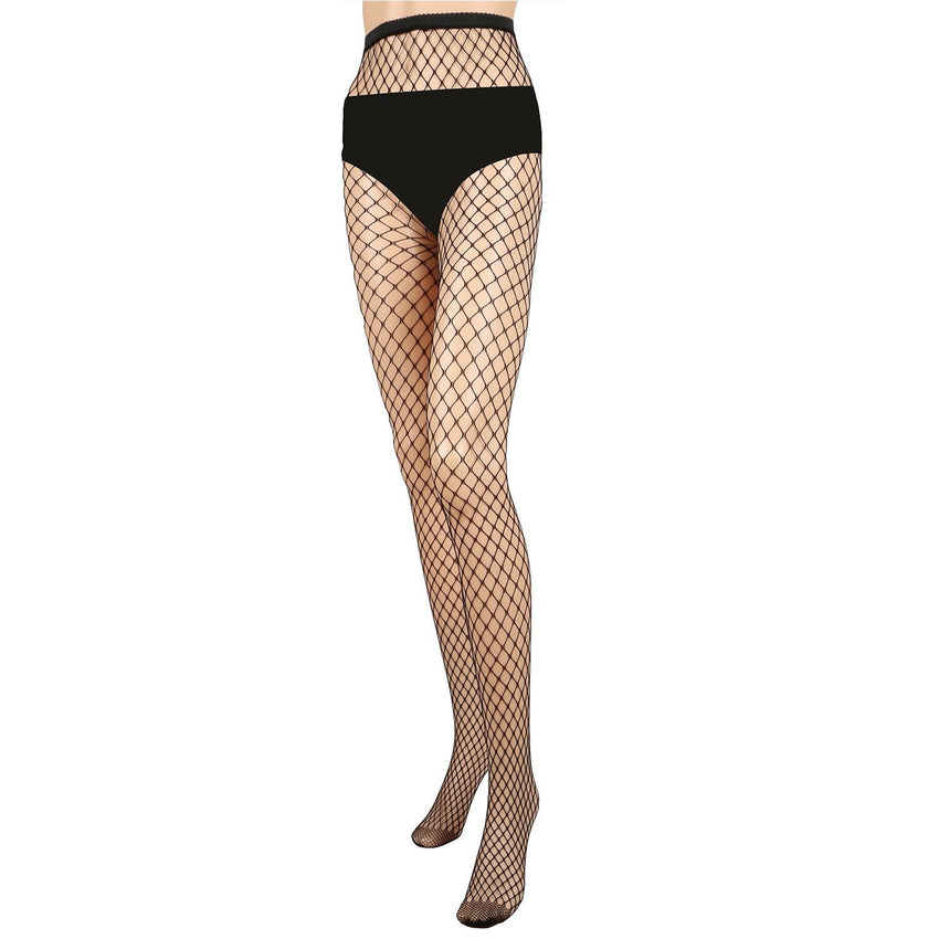 Women Fishnet Tights Sexy High Waist Fishnet Pantyhose Stretchy Mesh Hollow Out Tights Stockings - 7DAY'S