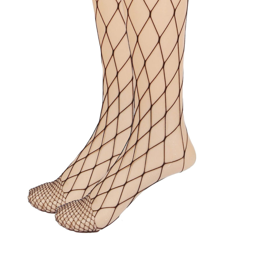 Women Fishnet Tights Sexy High Waist Fishnet Pantyhose Stretchy Mesh Hollow Out Tights Stockings - 7DAY'S