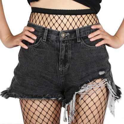 Women Fishnet Tights Sexy High Waist Fishnet Pantyhose Stretchy Mesh Hollow Out Tights Stockings - 7DAY'S