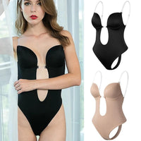 Women Plunging Deep V - neck Body Shaper Strapless Backless Shapewear - 7DAY'S