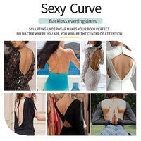 Women Plunging Deep V - neck Body Shaper Strapless Backless Shapewear - 7DAY'S