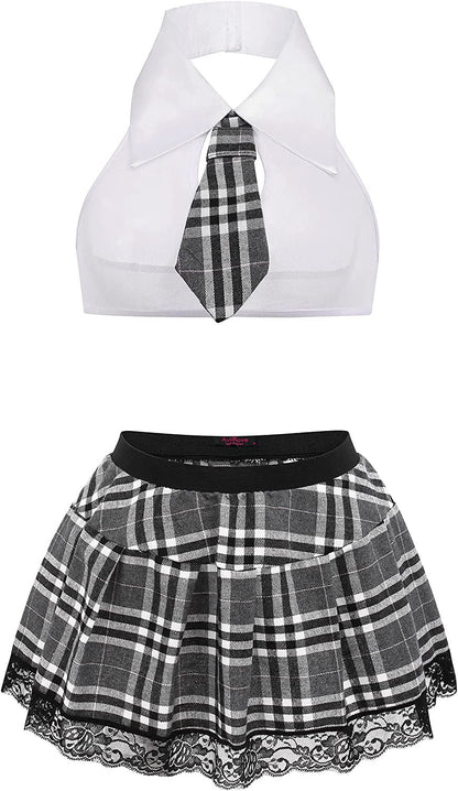 Women School Girl Lingerie Costume Lingerie Set Sexy Student Costumes - 7DAY'S