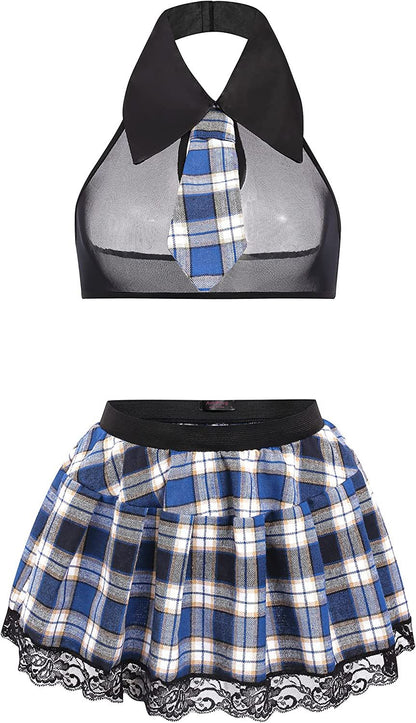 Women School Girl Lingerie Costume Lingerie Set Sexy Student Costumes - 7DAY'S