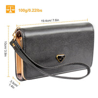 Women Wristlet Wallet PU Leather Lady Purse Credit Card Holder 4 Card Slots 3 Money Pouches 1 Coin Pocket - 7DAY'S
