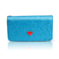 Women Wristlet Wallet PU Leather Lady Purse Credit Card Holder 4 Card Slots 3 Money Pouches 1 Coin Pocket - 7DAY'S