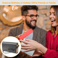 Women Wristlet Wallet PU Leather Lady Purse Credit Card Holder 4 Card Slots 3 Money Pouches 1 Coin Pocket - 7DAY'S
