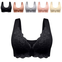 Womens Basic Solid Lace Wireless Push up Bra,Womens Solid Lace Wireless Push up Bra,Front Closure Bras,Plus Size - 7DAY'S
