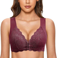 Womens Basic Solid Lace Wireless Push up Bra,Womens Solid Lace Wireless Push up Bra,Front Closure Bras,Plus Size - 7DAY'S