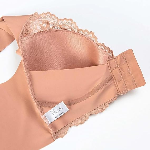 Womens Basic Solid Lace Wireless Push up Bra,Womens Solid Lace Wireless Push up Bra,Front Closure Bras,Plus Size - 7DAY'S