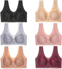 Womens Basic Solid Lace Wireless Push up Bra,Womens Solid Lace Wireless Push up Bra,Front Closure Bras,Plus Size - 7DAY'S