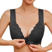 Womens Basic Solid Lace Wireless Push up Bra,Womens Solid Lace Wireless Push up Bra,Front Closure Bras,Plus Size - 7DAY'S
