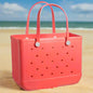 Women's Beach Bag, Waterproof Beach Rubber Tote Bag, Washable and Open Handbag Rubber Beach Handbag (10.62*8.26*4.33in) Size large - 7DAY'S