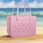 Women's Beach Bag, Waterproof Beach Rubber Tote Bag, Washable and Open Handbag Rubber Beach Handbag (10.62*8.26*4.33in) Size large - 7DAY'S