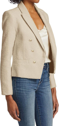 Womens' Casual Blazer 2024 New Spring Cropped Elegant Ladies Lightweight Open Front Work Office Business Pocket Jacket - 7DAY'S