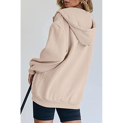 Women's Cute Hoodies Teen Girl Fall Jacket Oversized Sweatshirts Casual Drawstring Clothes Zip Up Y2K Hoodie with Pocket - 7DAY'S