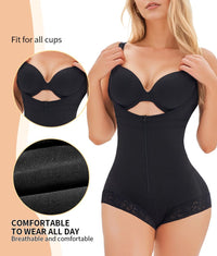 Women's Fajas Colombianas Shapewear for Women Postpartum Tummy Control Bodysuit Full Body Shaper for Women Body Butt Lifter Panties Zipper Straps Thong Bodysuit - 7DAY'S