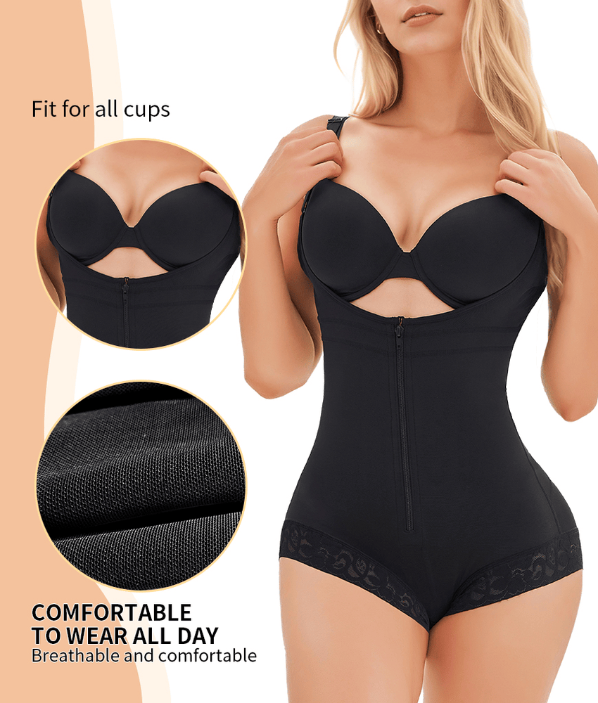 Women's Fajas Colombianas Shapewear for Women Postpartum Tummy Control Bodysuit Full Body Shaper for Women Body Butt Lifter Panties Zipper Straps Thong Bodysuit - 7DAY'S