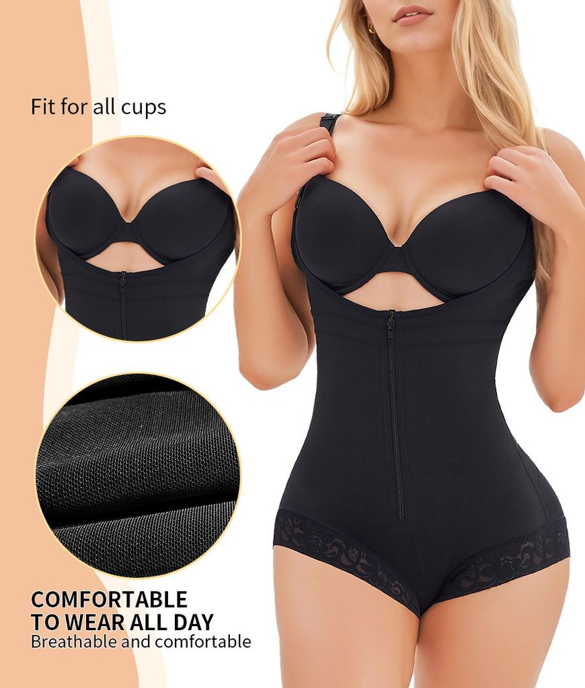Women's Fajas Colombianas Shapewear for Women Postpartum Tummy Control Bodysuit Full Body Shaper for Women Body Butt Lifter Panties Zipper Straps Thong Bodysuit - 7DAY'S