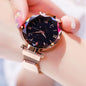 Women's Fashion Starry Sky Watches Magnet Buckle Mesh Belt Diamond Quartz Watch Women Dress Clock - 7DAY'S