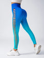 Women's High - Waisted Gradient Yoga Pants, Cutout Leggings, Booty Lifting, Athletic Long Tights For Fitness Workout, Breathable Sportswear - 7DAY'S