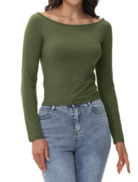 Womens Off The Shoulder Tops Long Sleeve Going Out Basic Shirts Cute Y2K Fall Trendy Fashion 2025 - 7DAY'S