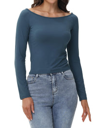 Womens Off The Shoulder Tops Long Sleeve Going Out Basic Shirts Cute Y2K Fall Trendy Fashion 2025 - 7DAY'S