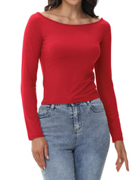 Womens Off The Shoulder Tops Long Sleeve Going Out Basic Shirts Cute Y2K Fall Trendy Fashion 2025 - 7DAY'S