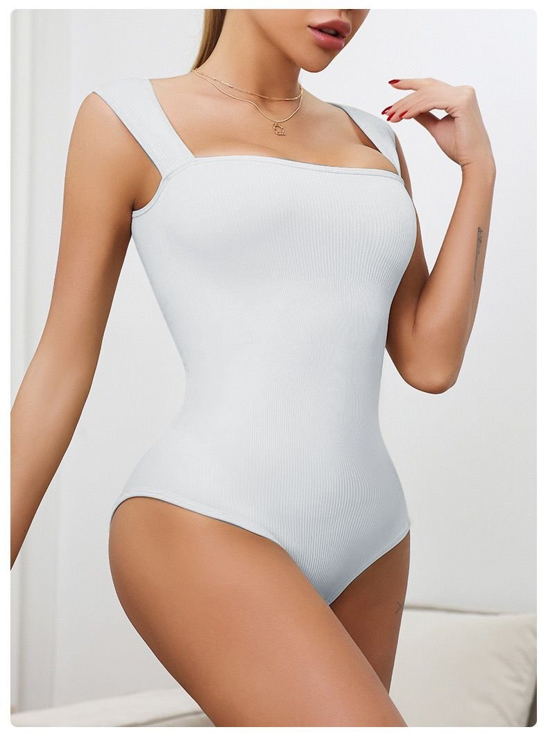 Women's One - piece Set Sleeveless Square Neck Skinny Yoga Bodysuit, Women's Sportswear Clothing - 7DAY'S