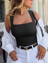 Women's One - piece Set Sleeveless Square Neck Skinny Yoga Bodysuit, Women's Sportswear Clothing - 7DAY'S