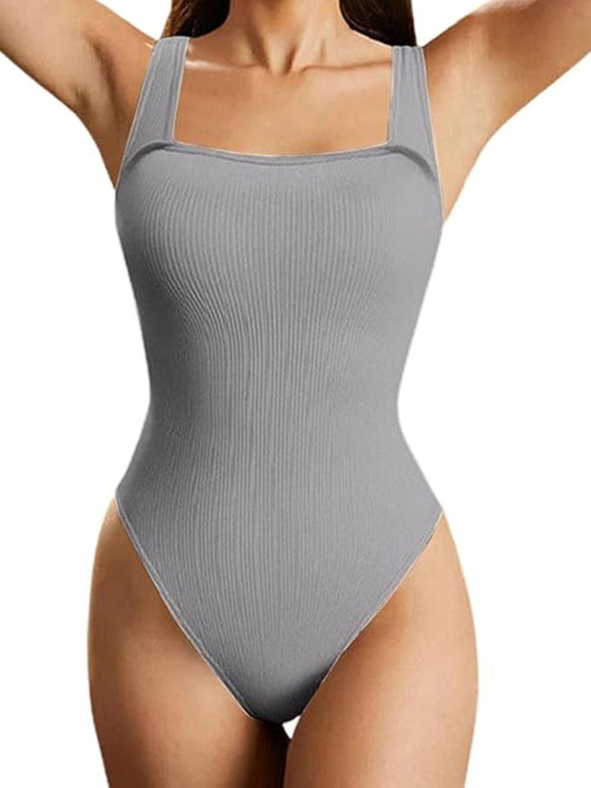 Women's One - piece Set Sleeveless Square Neck Skinny Yoga Bodysuit, Women's Sportswear Clothing - 7DAY'S