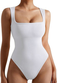 Women's One - piece Set Sleeveless Square Neck Skinny Yoga Bodysuit, Women's Sportswear Clothing - 7DAY'S