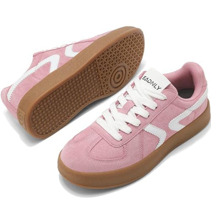 Women's Retro Fashion Sneakers - Gum Sole Suede Casual Walking Footwear Skate Shoes Non Slip Trainers - 7DAY'S