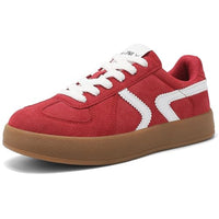 Women's Retro Fashion Sneakers - Gum Sole Suede Casual Walking Footwear Skate Shoes Non Slip Trainers - 7DAY'S