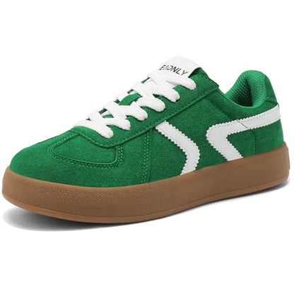 Women's Retro Fashion Sneakers - Gum Sole Suede Casual Walking Footwear Skate Shoes Non Slip Trainers - 7DAY'S