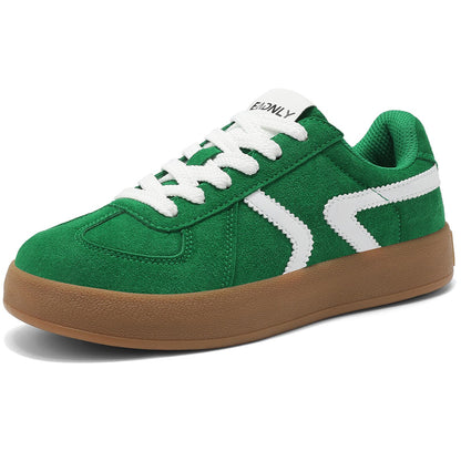 Women's Retro Fashion Sneakers - Gum Sole Suede Casual Walking Footwear Skate Shoes Non Slip Trainers - 7DAY'S
