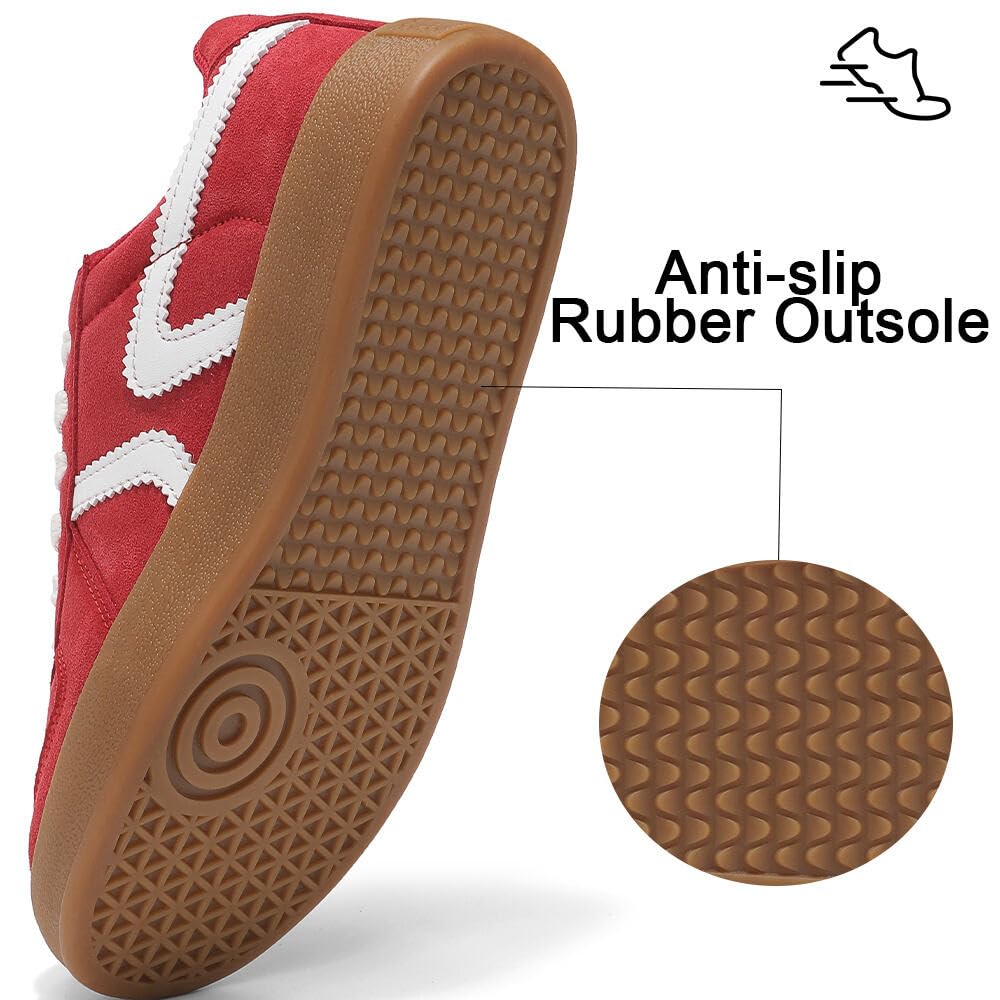 Women's Retro Fashion Sneakers - Gum Sole Suede Casual Walking Footwear Skate Shoes Non Slip Trainers - 7DAY'S