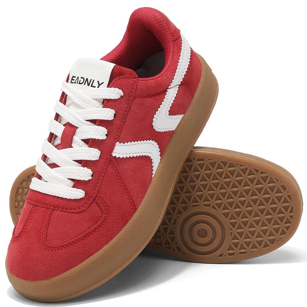 Women's Retro Fashion Sneakers - Gum Sole Suede Casual Walking Footwear Skate Shoes Non Slip Trainers - 7DAY'S