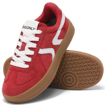 Women's Retro Fashion Sneakers - Gum Sole Suede Casual Walking Footwear Skate Shoes Non Slip Trainers - 7DAY'S