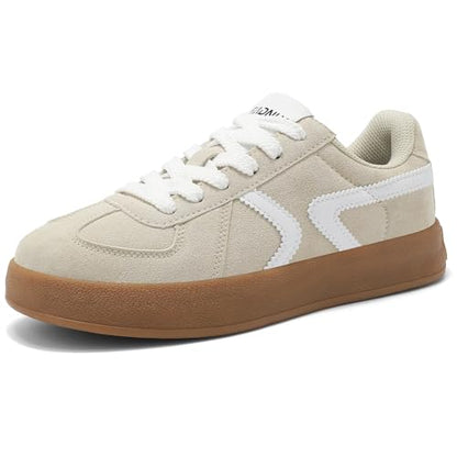 Women's Retro Fashion Sneakers - Gum Sole Suede Casual Walking Footwear Skate Shoes Non Slip Trainers - 7DAY'S