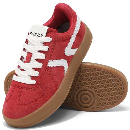 Women's Retro Fashion Sneakers - Gum Sole Suede Casual Walking Footwear Skate Shoes Non Slip Trainers - 7DAY'S