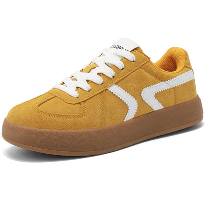 Women's Retro Fashion Sneakers - Gum Sole Suede Casual Walking Footwear Skate Shoes Non Slip Trainers - 7DAY'S