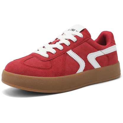 Women's Retro Fashion Sneakers - Gum Sole Suede Casual Walking Footwear Skate Shoes Non Slip Trainers - 7DAY'S